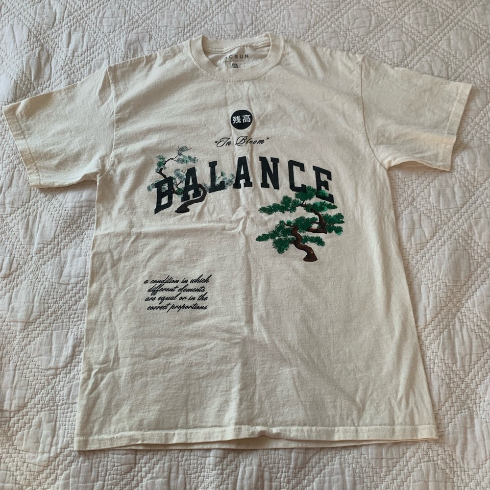 PacSun Cream Cotton T-Shirt